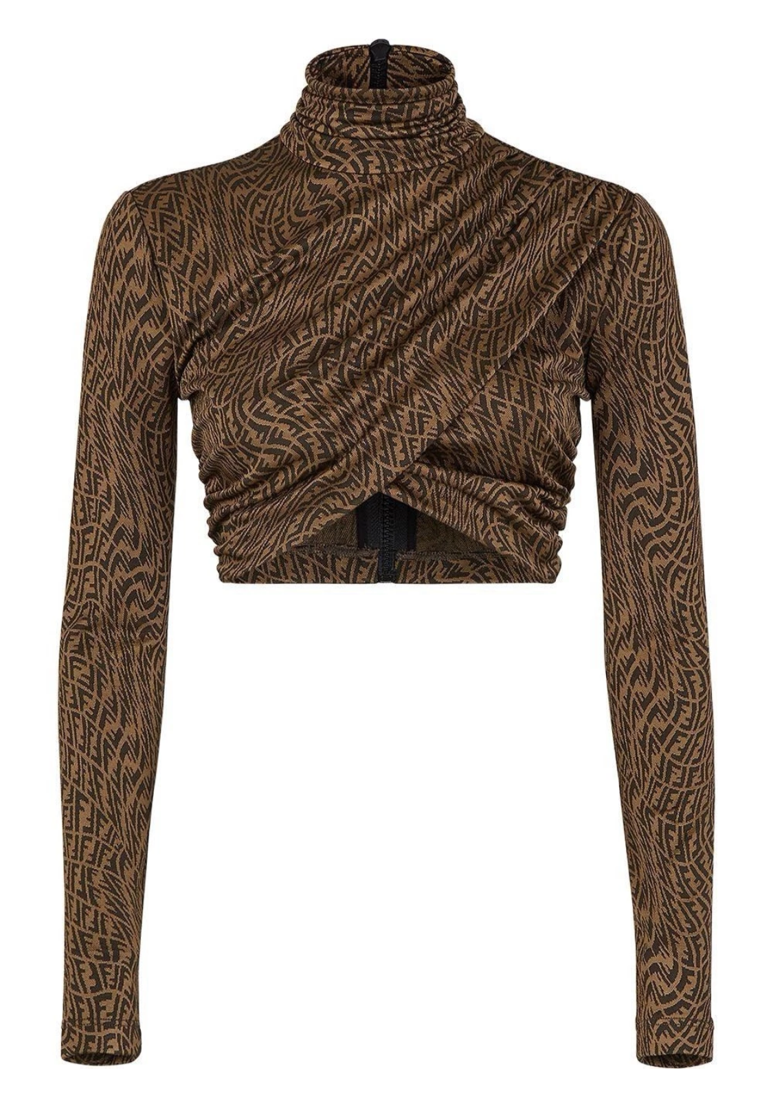 FENDI FF VERTIGO CROPPED CROSSOVER TOP