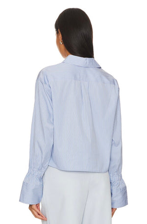 A.L.C. MONICA ll STRIPED CROPPED SHIRT IN CHELSEA
