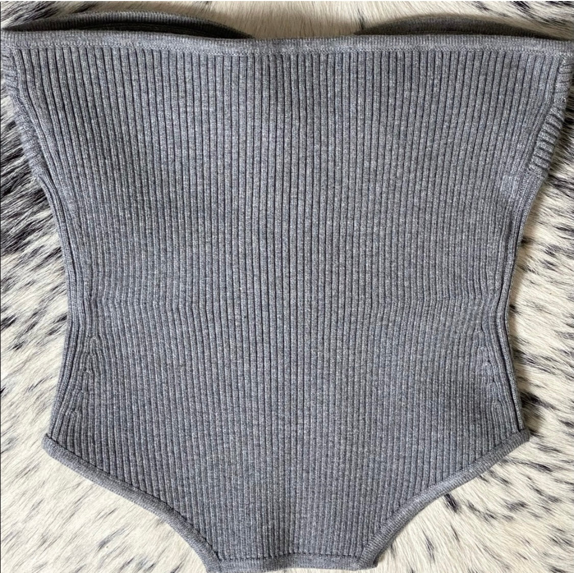 FLEUR DU MAL RIBBED KNIT CORSET TOP