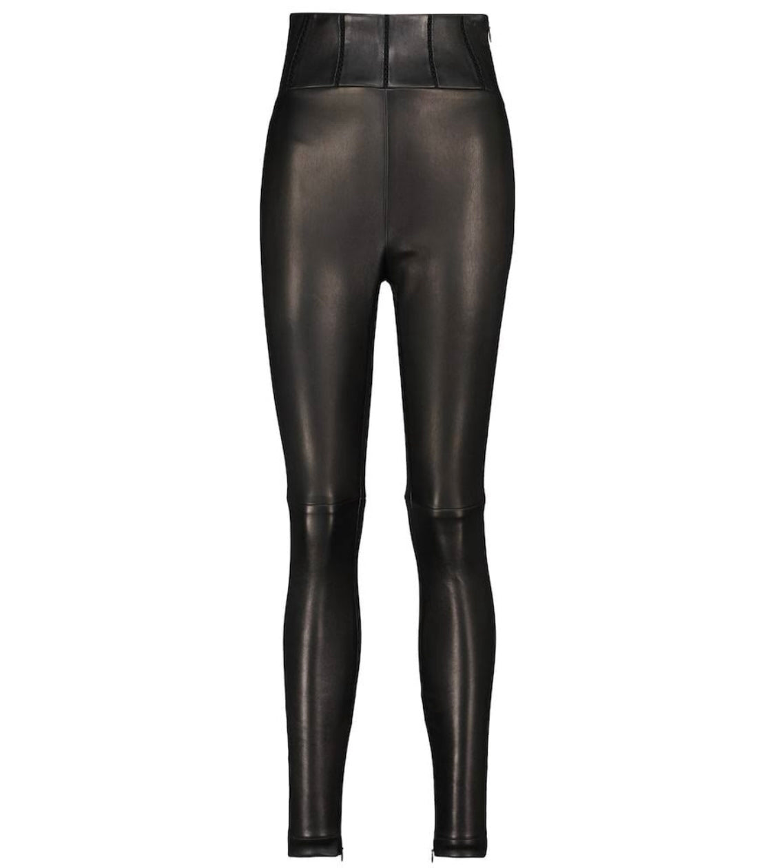 ALAIA HIGH WAIST CORSET LEATHER LEGGINGS