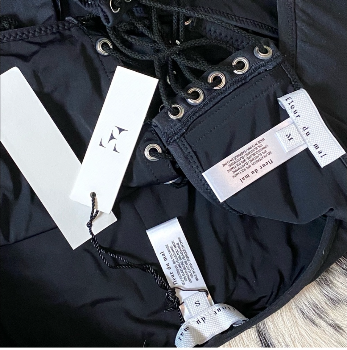 FLEUR DU MAL LACING BANDEAU BIKINI