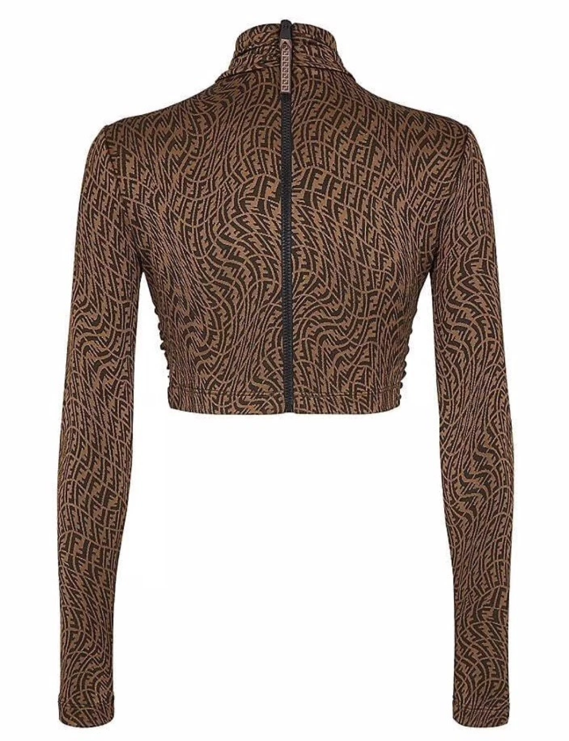 FENDI FF VERTIGO CROPPED CROSSOVER TOP