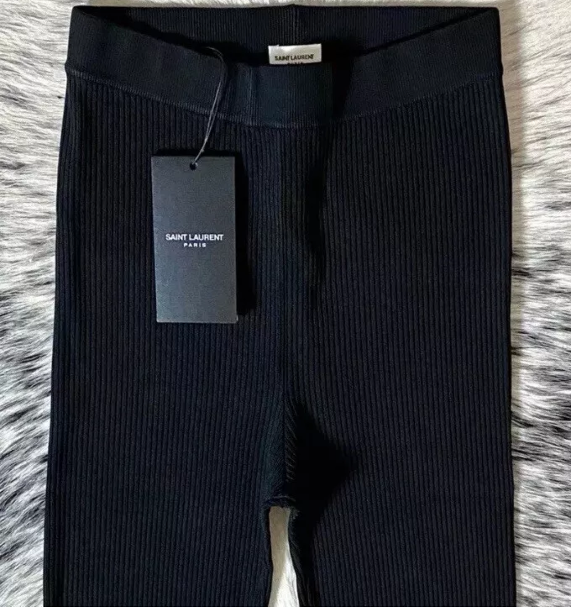 SAINT LAURENT CYCLISTE HIGH-RISE RIB KNIT SHORTS