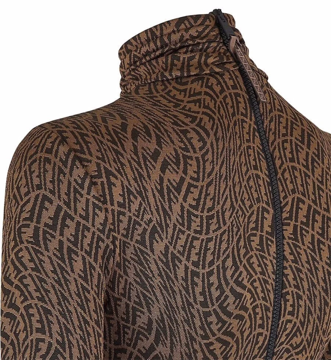 FENDI FF VERTIGO CROPPED CROSSOVER TOP
