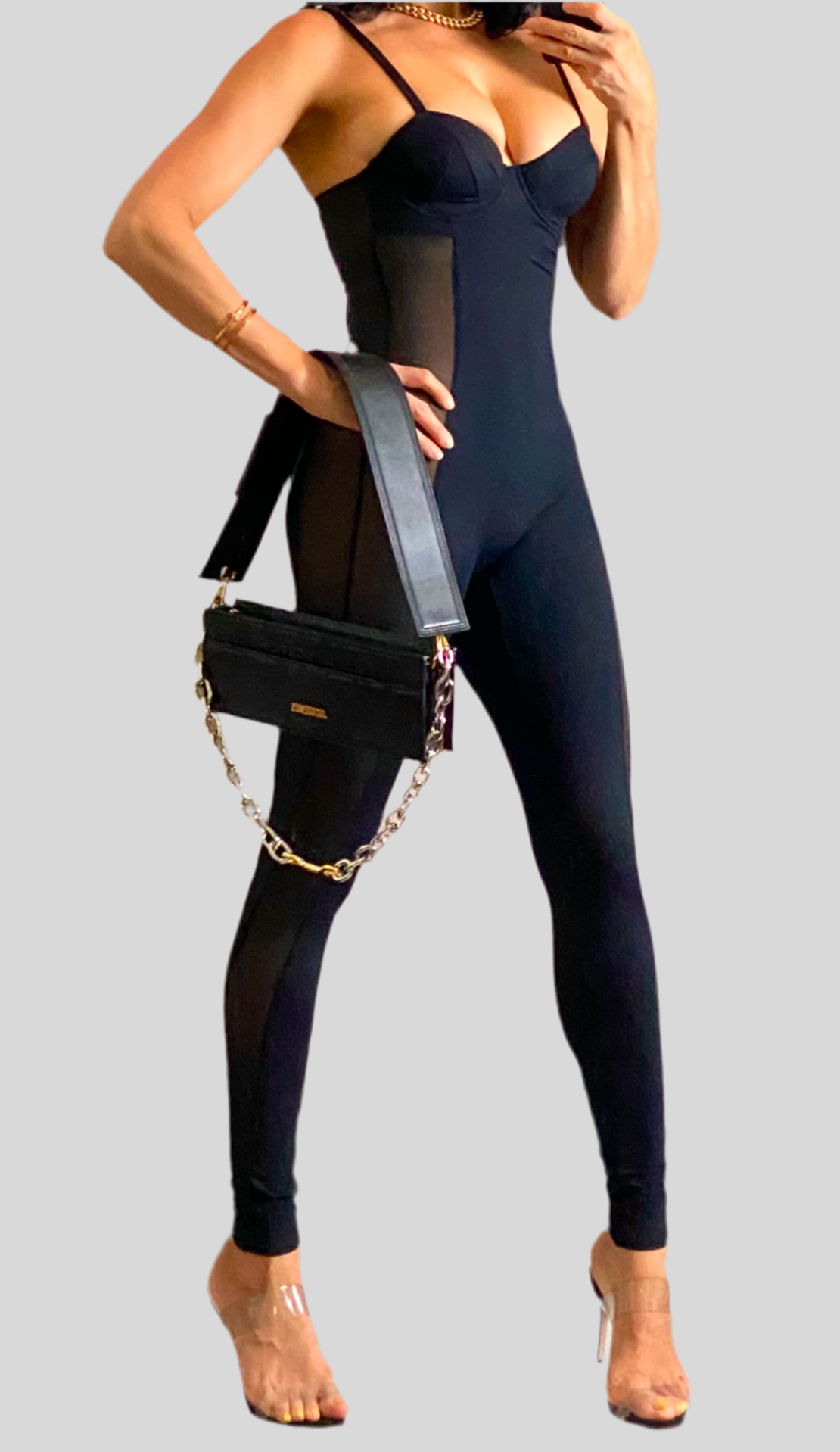 FLEUR DU MAL JERSEY & MESH CATSUIT