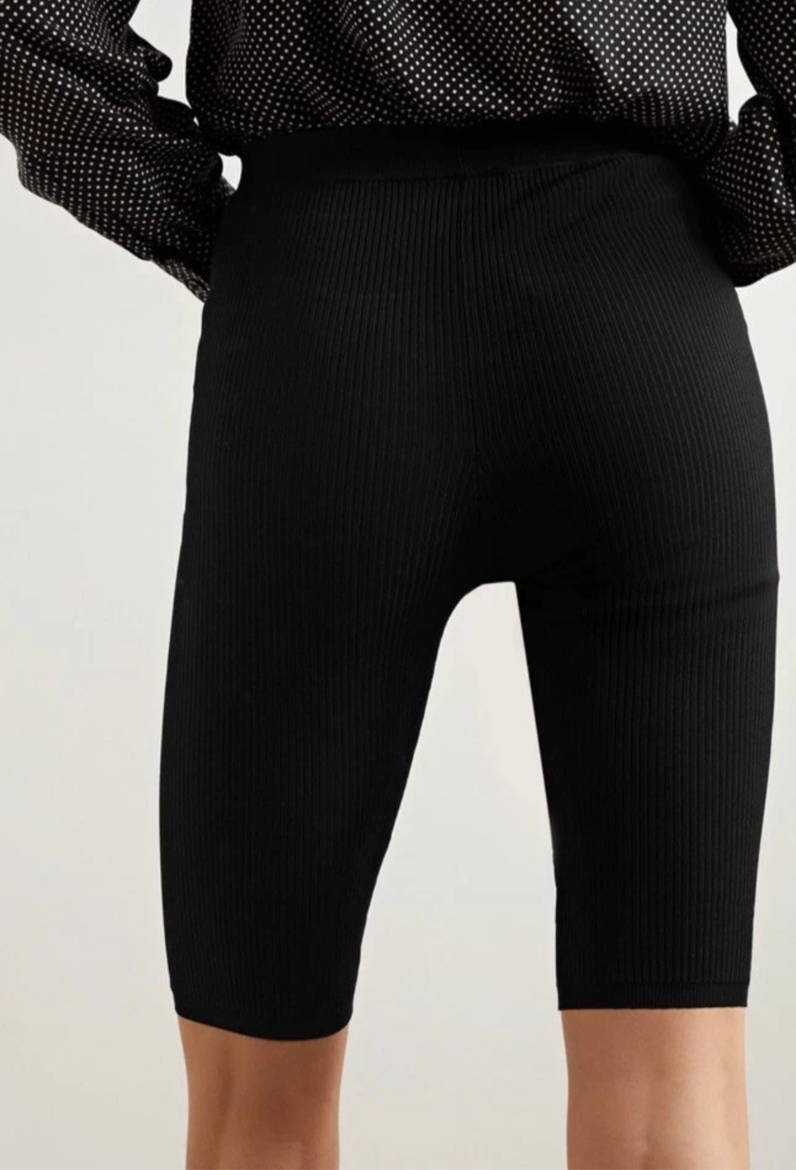 SAINT LAURENT CYCLISTE HIGH-RISE RIB KNIT SHORTS