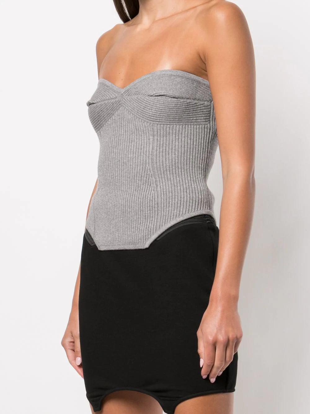 FLEUR DU MAL RIBBED KNIT CORSET TOP