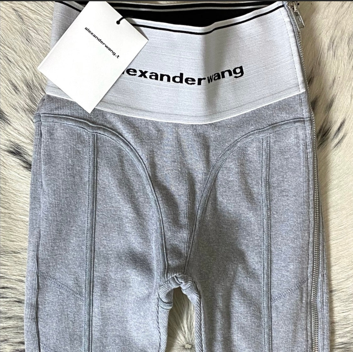 Alexander Wang, Pants & Jumpsuits, Alexander Wang Logo Elastic Leggings  Gray S
