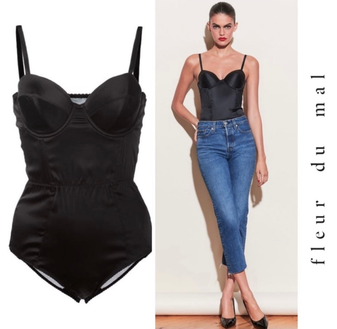 FLEUR DU MAL SATIN BULLET BODYSUIT