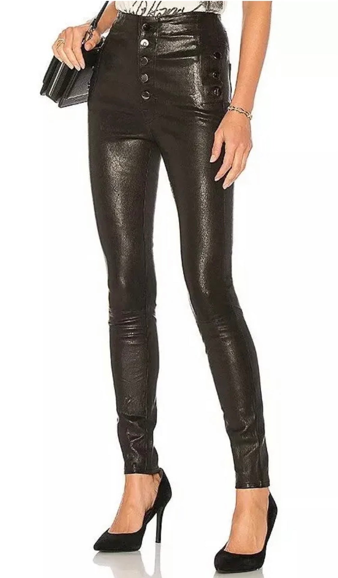 J BRAND NATASHA HIGH RISE LEATHER PANTS