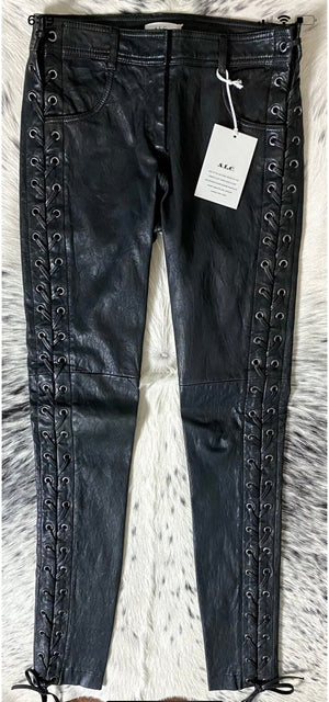 A.L.C. DENT LACE-UP LEATHER PANTS