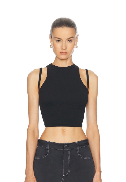 FLEUR DU MAL STRAPPY RIBBED TANK