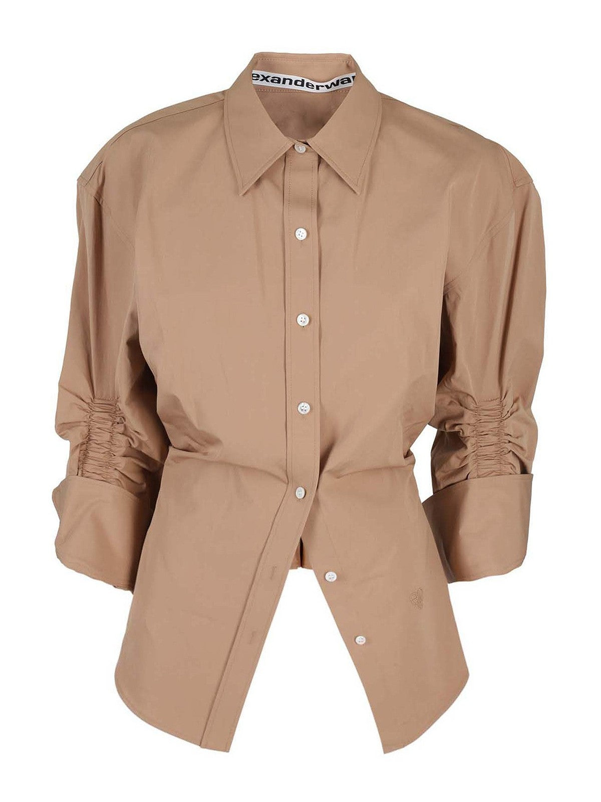 ALEXANDER WANG CINCHED SLEEVE BUTTON UP SHIRT