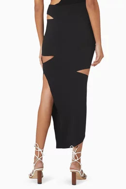 A.W.A.K.E. MODE CUTOUT STRETCH JERSEY PENCIL SKIRT