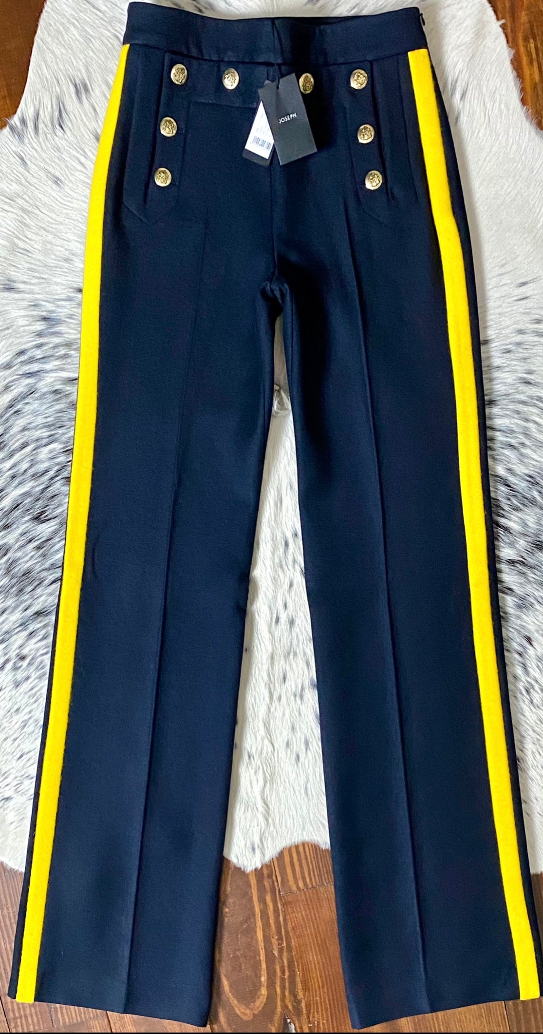 JOSEPH “POOLE” HIGH RISE WOOL BLEND PANTS