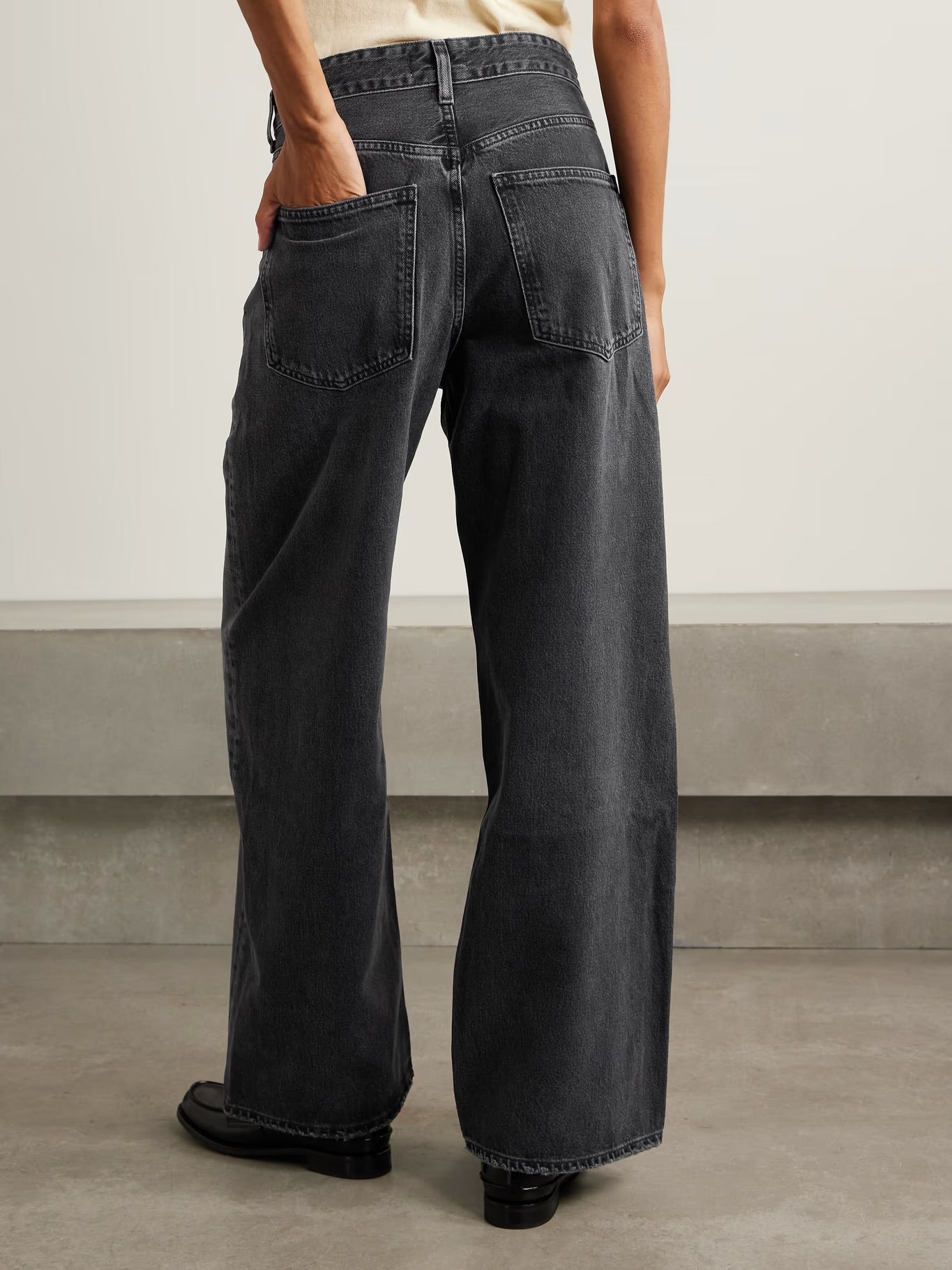 AGOLDE “VANA” DRAPED JEANS IN ICON