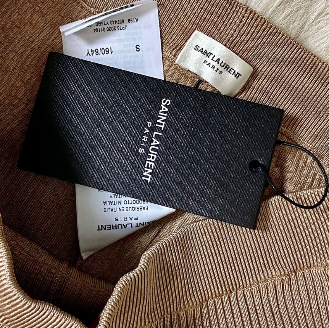 SAINT LAURENT CYCLISTE HIGH RISE RIB KNIT SHORTS