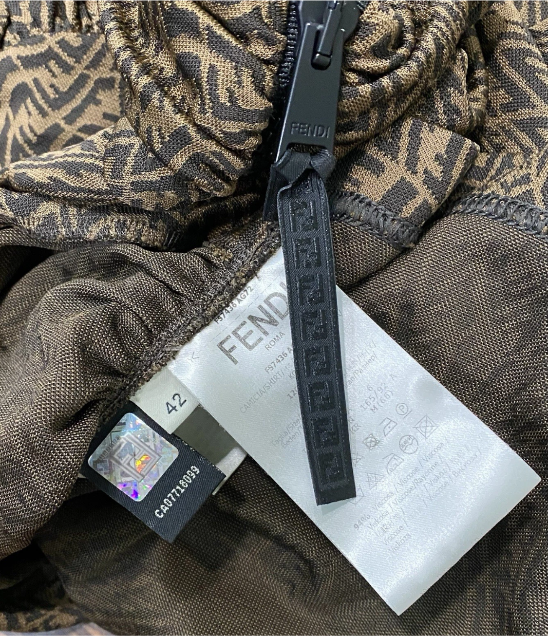 FENDI FF VERTIGO CROPPED CROSSOVER TOP