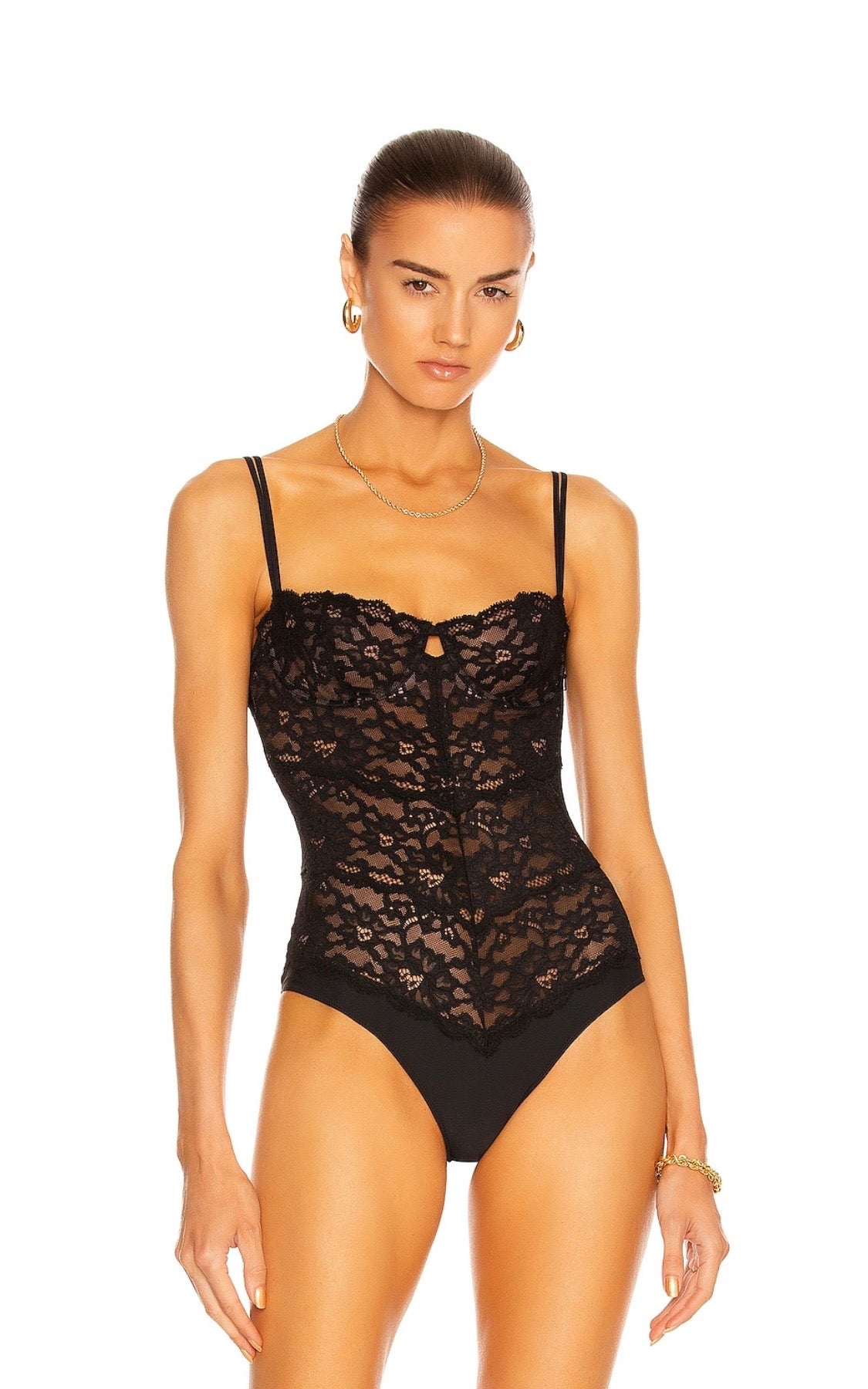 FLEUR DU MAL CHAROLETTE LACE BALCONETTE BODYSUIT