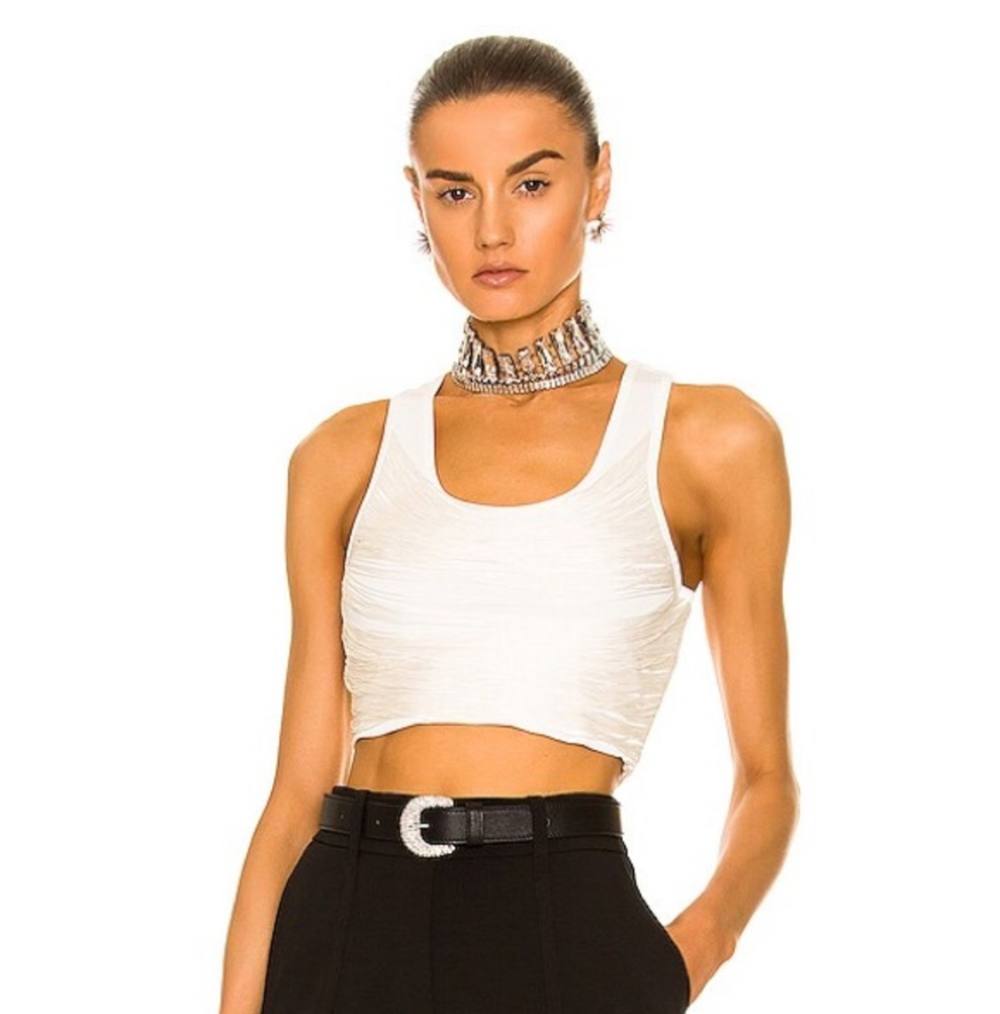 ALEXANDER WANG FRINGE CROP TANK TOP