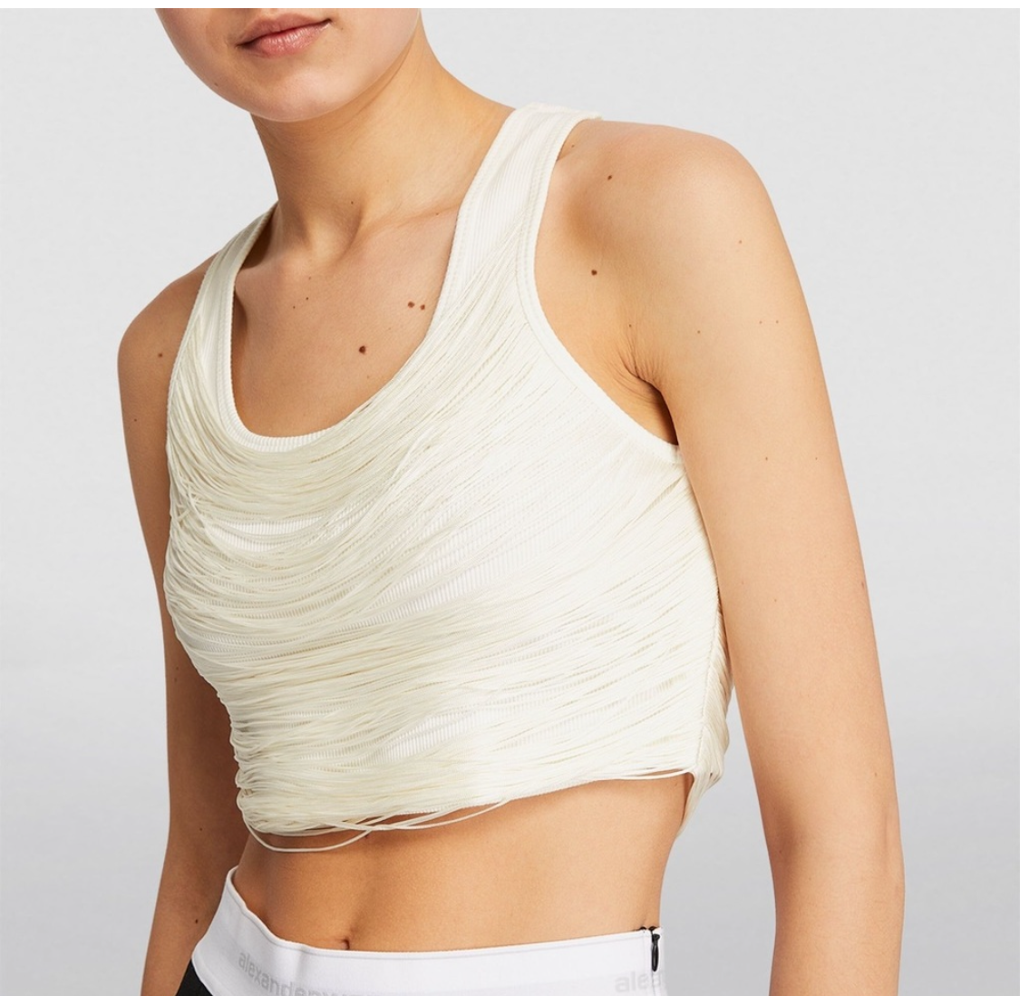 ALEXANDER WANG FRINGE CROP TANK TOP