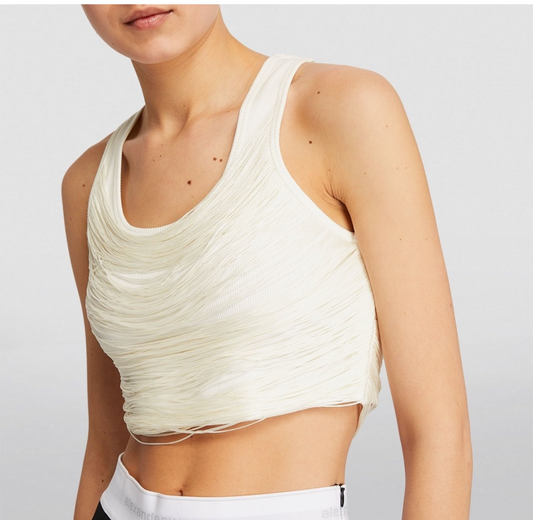 ALEXANDER WANG FRINGE CROP TANK TOP