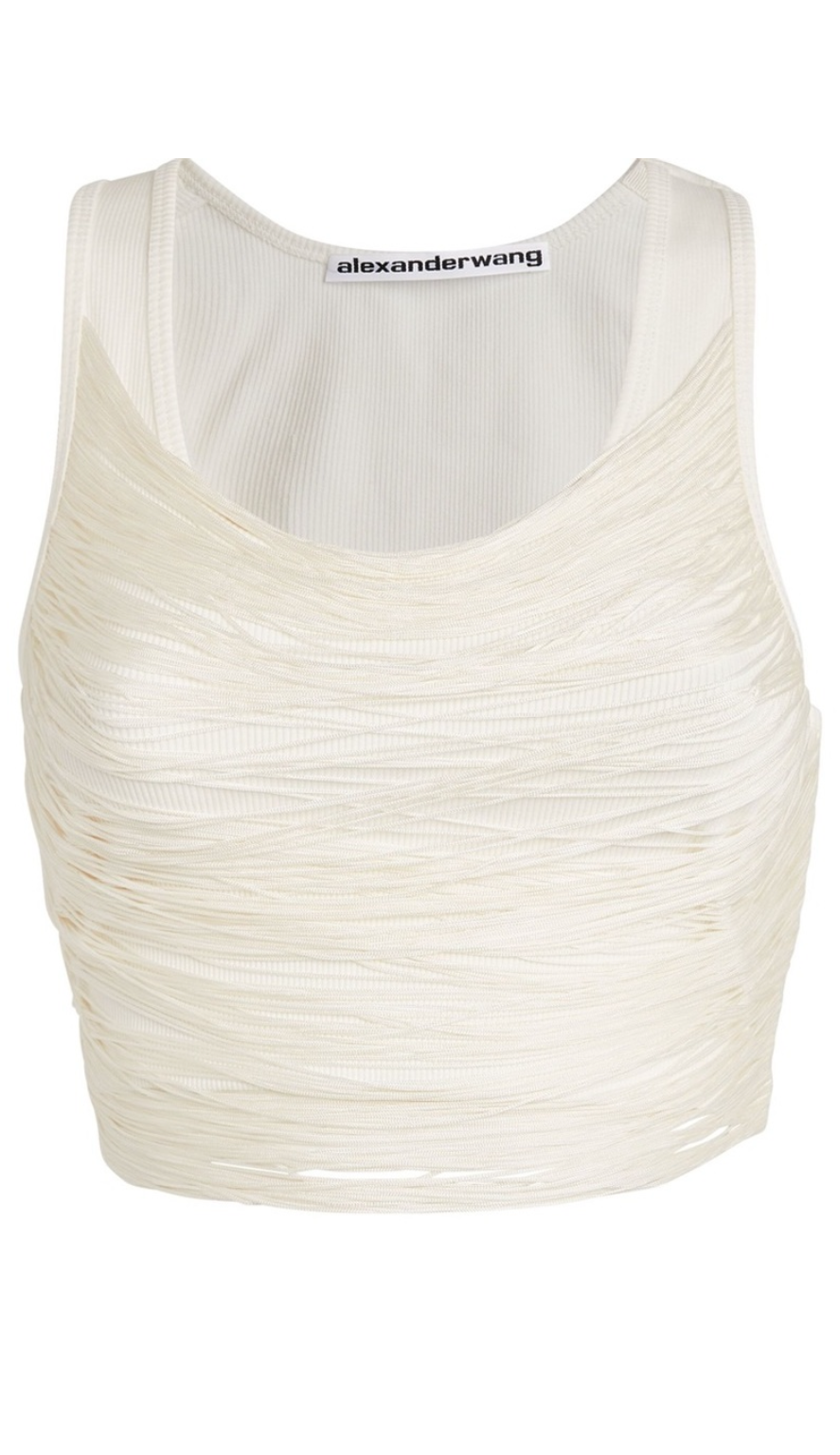 ALEXANDER WANG FRINGE CROP TANK TOP
