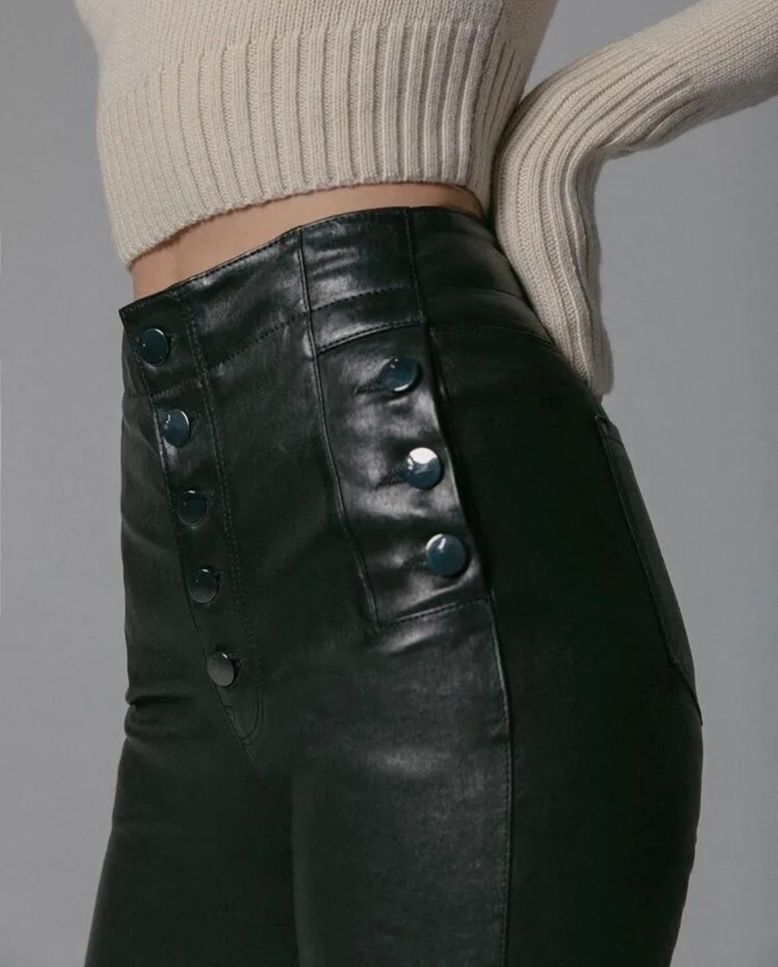 J BRAND NATASHA HIGH RISE LEATHER PANTS