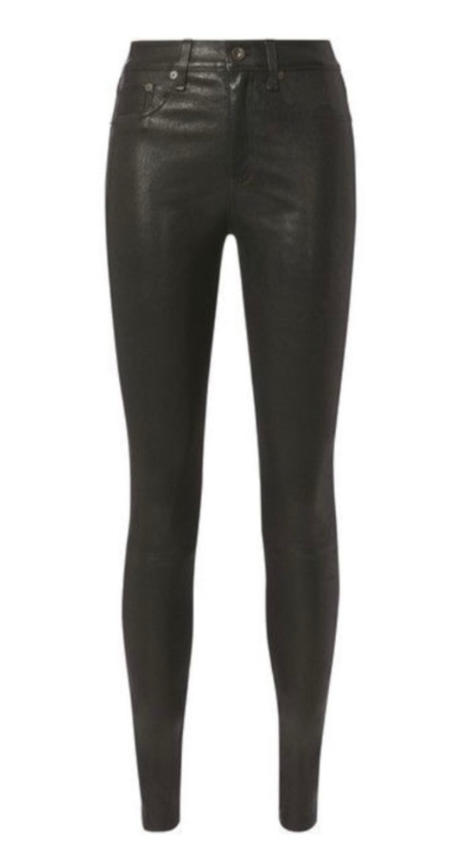 RAG & BONE LEATHER HIGH-RISE SKINNY