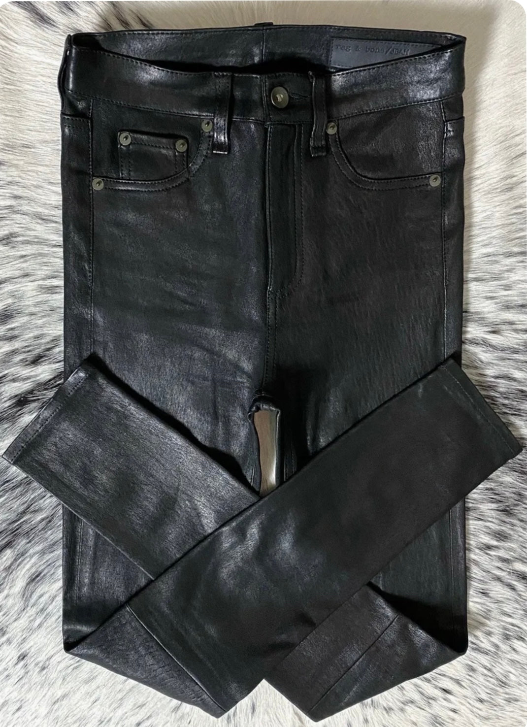 RAG & BONE LEATHER HIGH-RISE SKINNY