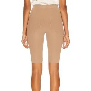 SAINT LAURENT CYCLISTE HIGH RISE RIB KNIT SHORTS