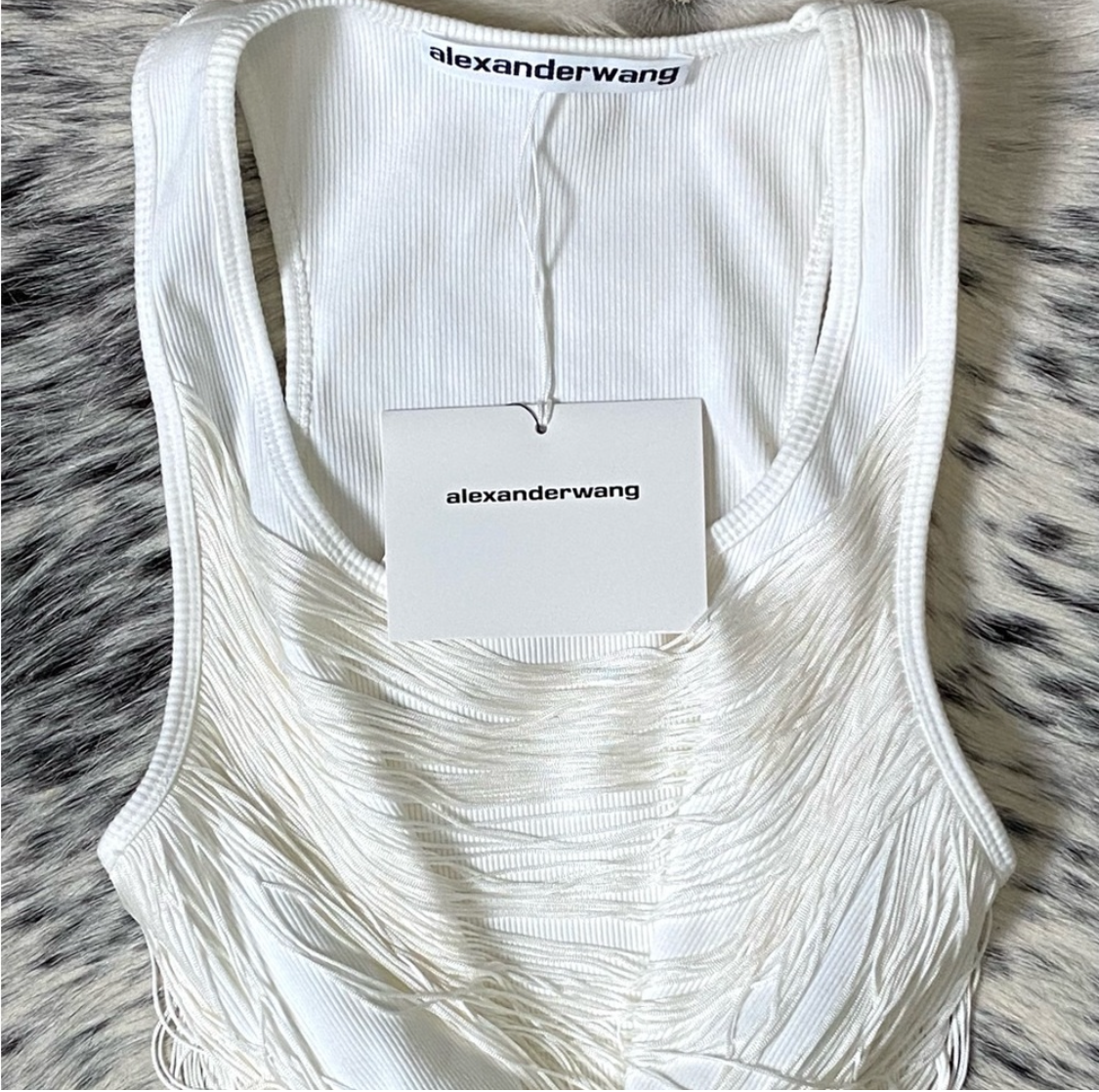 ALEXANDER WANG FRINGE CROP TANK TOP