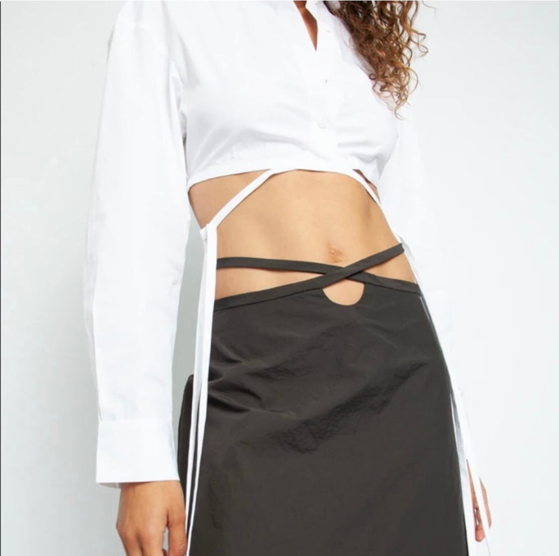 CHRISTOPHER ESBER CROPPED WRAP TOP