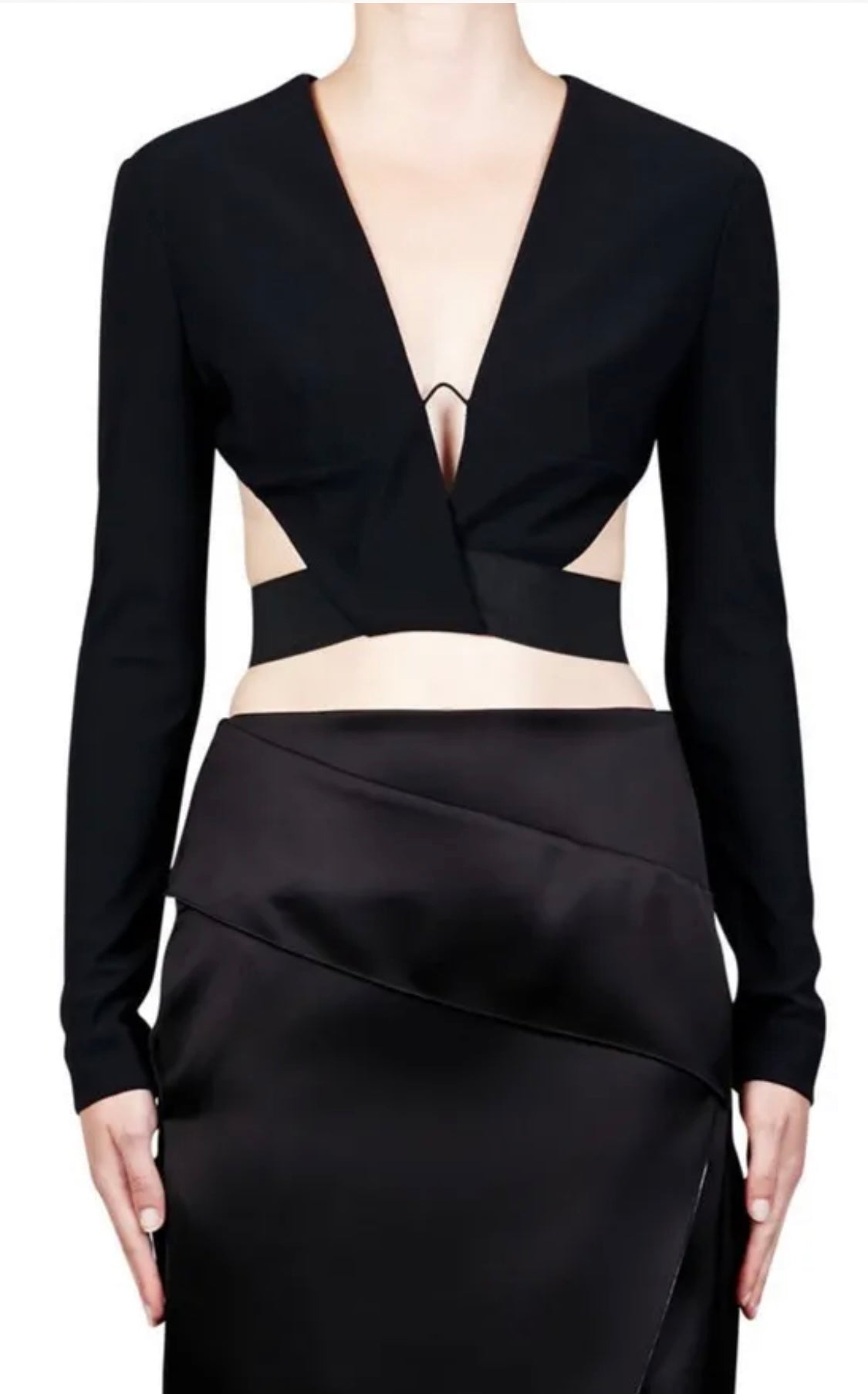 DION LEE HYBRID WIRE CUTOUT BRA TOP