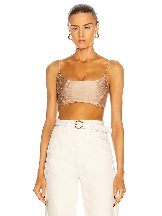 ALEXANDER WANG CROPPED CORSET BRA TOP