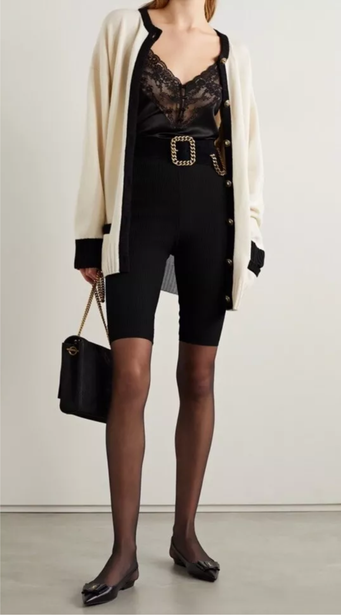 SAINT LAURENT CYCLISTE HIGH-RISE RIB KNIT SHORTS