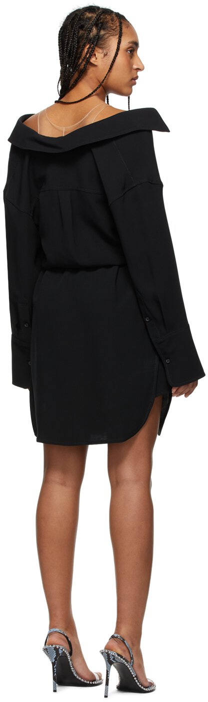 ALEXANDER WANG FALLING SHOULDER SILK SHIRT-DRESS