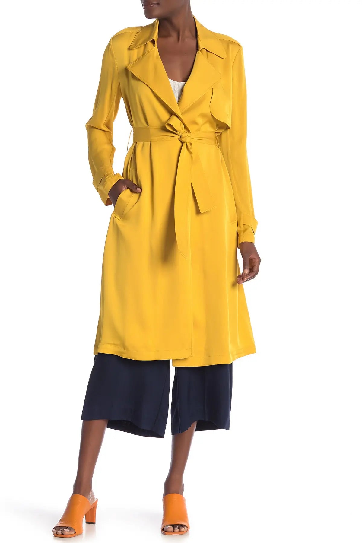 THEORY OAKLANE SILK TRENCH