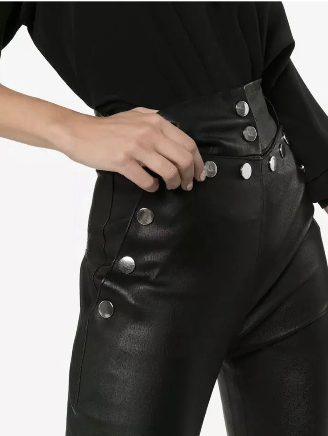 SKIIM HIGH-WAIST NATALIE LEATHER PANTS