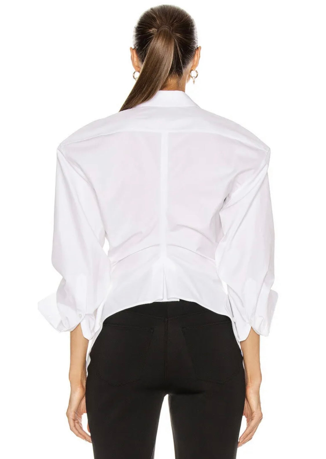 ALEXANDER WANG CINCHED SLEEVE BUTTON DOWN