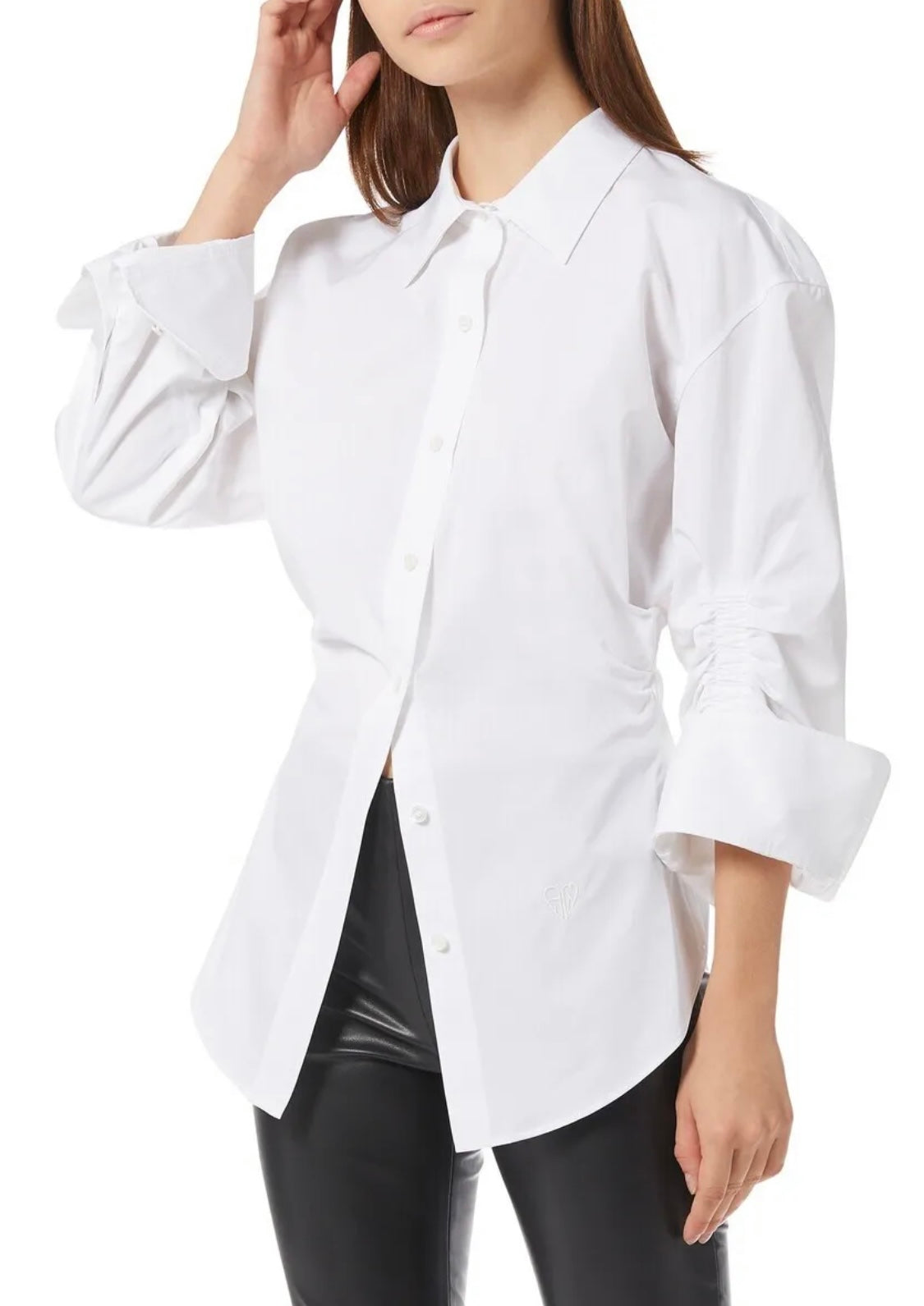 ALEXANDER WANG CINCHED SLEEVE BUTTON DOWN