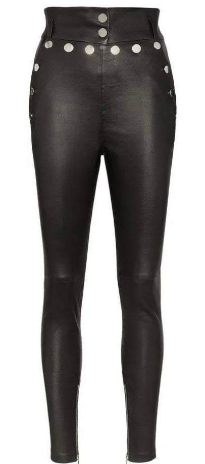 SKIIM HIGH-WAIST NATALIE LEATHER PANTS