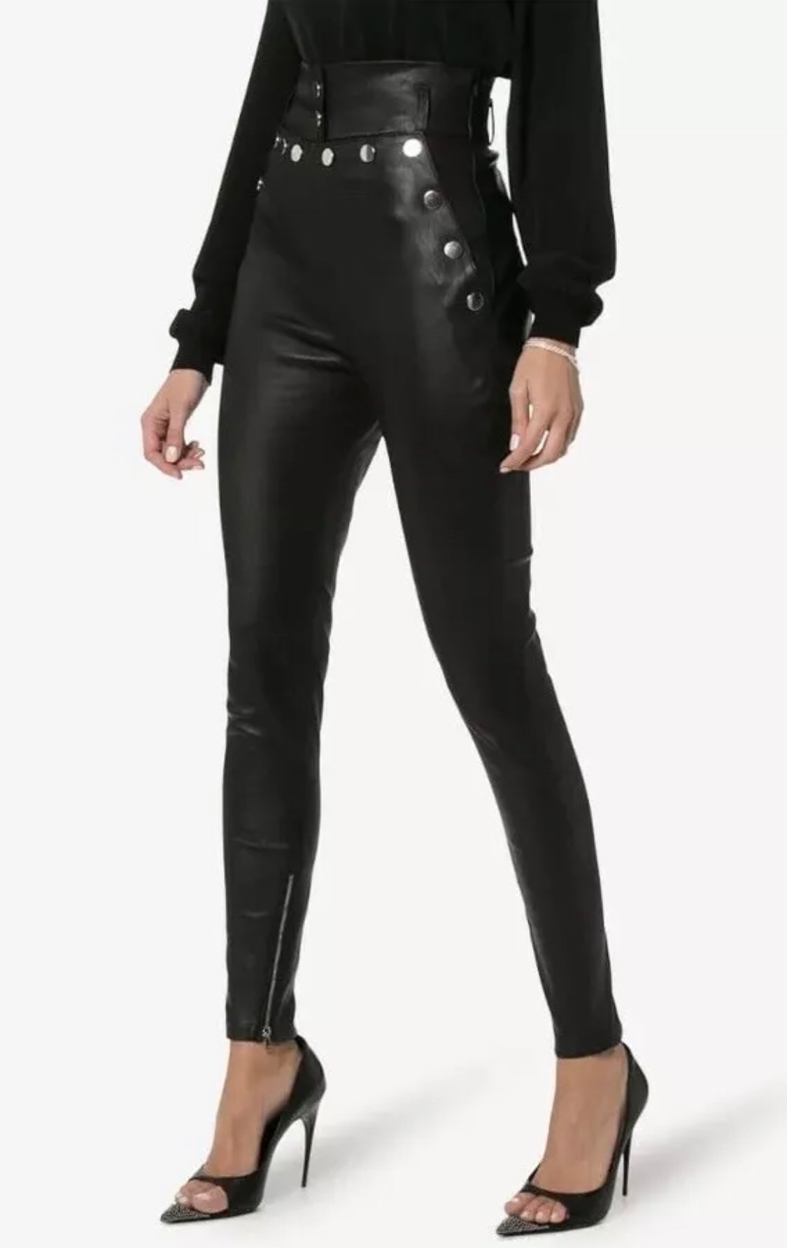 SKIIM HIGH-WAIST NATALIE LEATHER PANTS