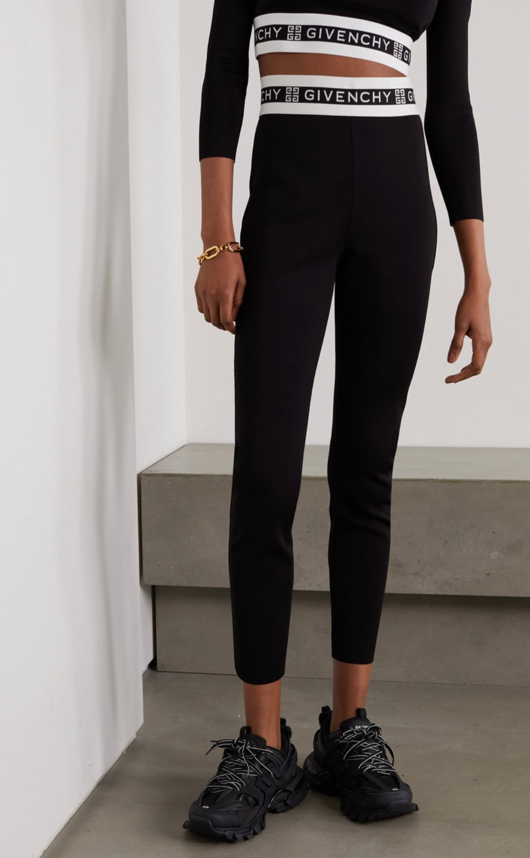 GIVENCHY 4G JACQUARD TRIMMED LEGGING