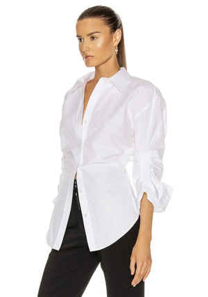 ALEXANDER WANG CINCHED SLEEVE BUTTON DOWN