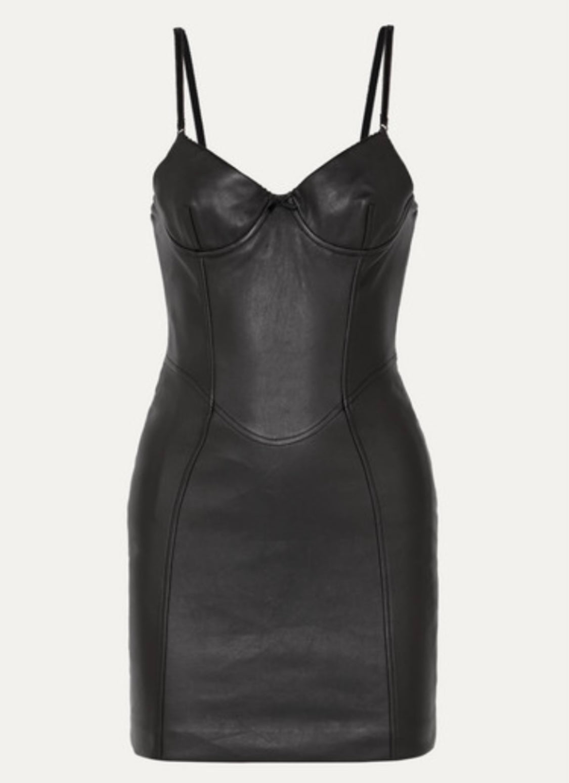 ALEXANDER WANG STRETCH LEATHER BUSTIER LBD DRESS