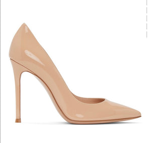 GIANVITO ROSSI 105MM POINTED TOE PATENT LEATHER PUMPS